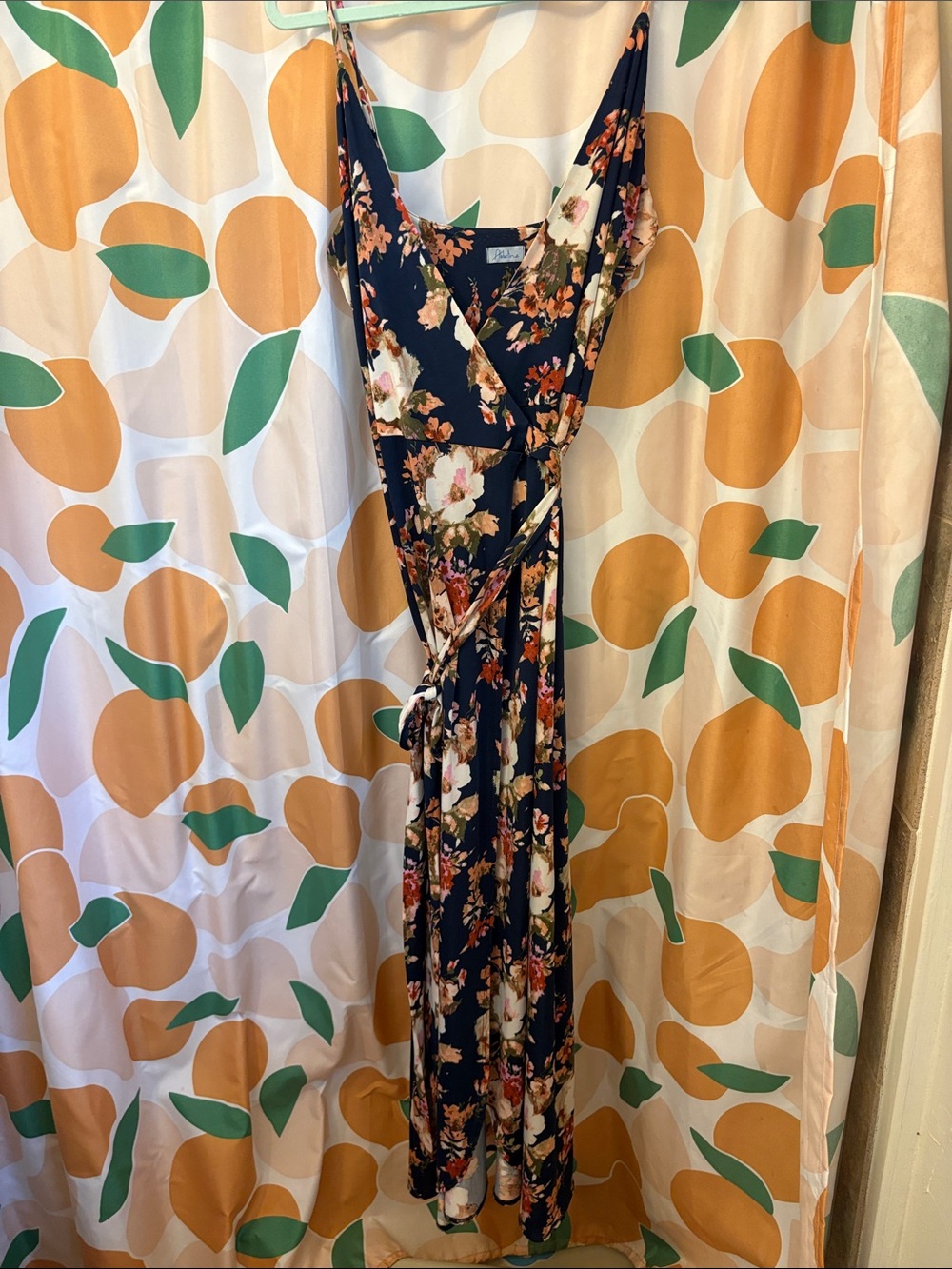 Abbeline Navy Floral Wrap Maxi Dress